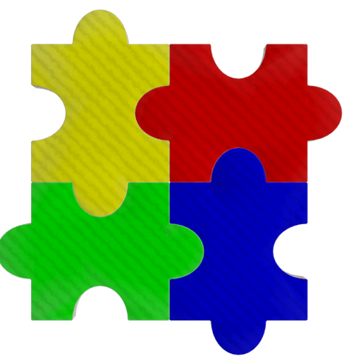 Four interlocking puzzle pieces modeled by Zachary Wright in the 3D modeling software Blender (version 4.0.1) to promote autism awareness. Please give credit if used.